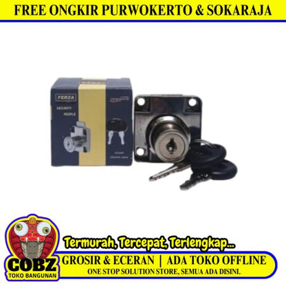 19 MM / FERZA 138-22 C Kunci Laci Lemari Cabinet Drawer Lock Tanggung Set