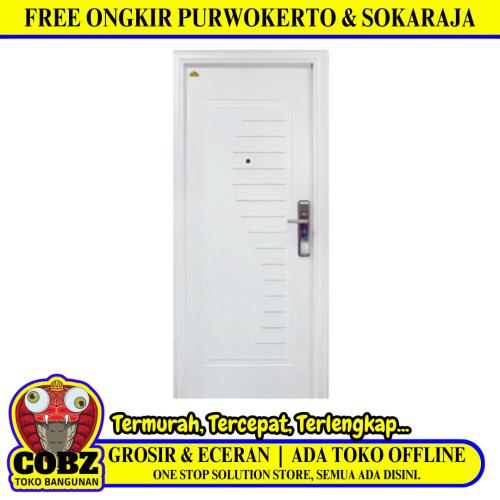 5 CM x 90 CM x 210 CM / FORTRESS FORT 90.15 SINGLE DOOR Pintu Baja White Set