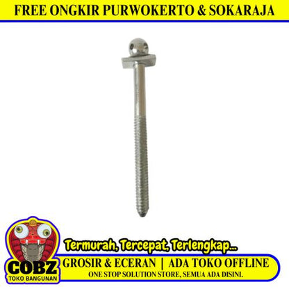 M 8  x 10 CM / TM Baut Dipan Ranjang Tempat Tidur Tengkorak Putih Biji