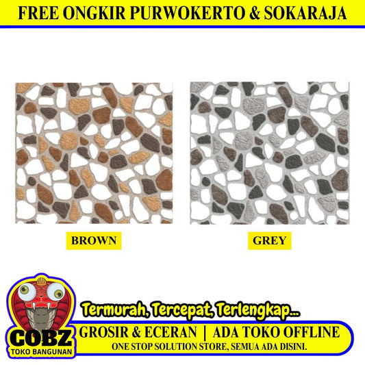 50CM x 50CM / UNO KING STONE Keramik Lantai Teras Garasi Matte Dus