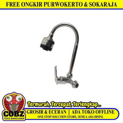 1/2 IN / SCLS Kran Angsa Fleksibel Sink BCP Tembok Stainless