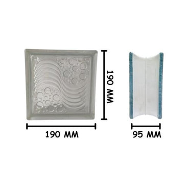 190MM X 190MM X95MM/MULIA OCEAN VIEW Glassblock Rooster Blok Kaca Biji