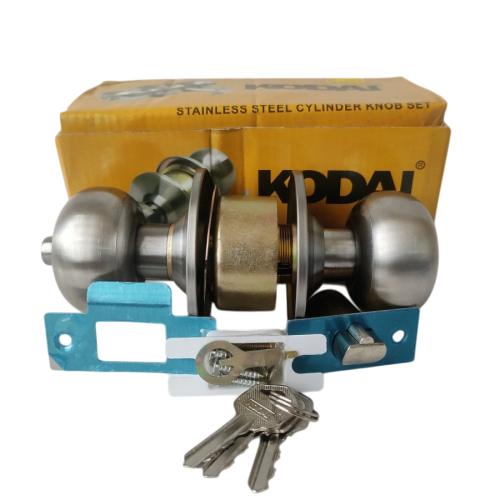 D 5 CM / KODAI Kunci Handle Pintu Bulat Kamar Mandi Stainless Silver Set