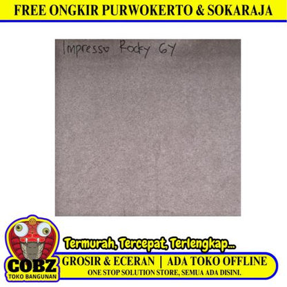 40 CM x 40 CM / IMPRESSO ROCKY Keramik Lantai Teras Garasi Matte Grey Dus