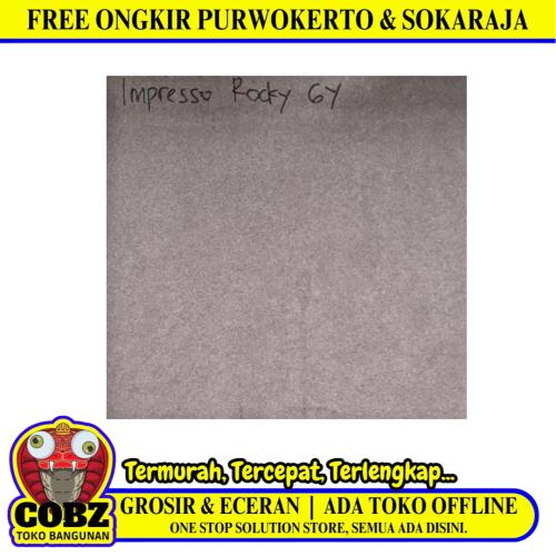 40 CM x 40 CM / IMPRESSO ROCKY Keramik Lantai Teras Garasi Matte Grey Dus