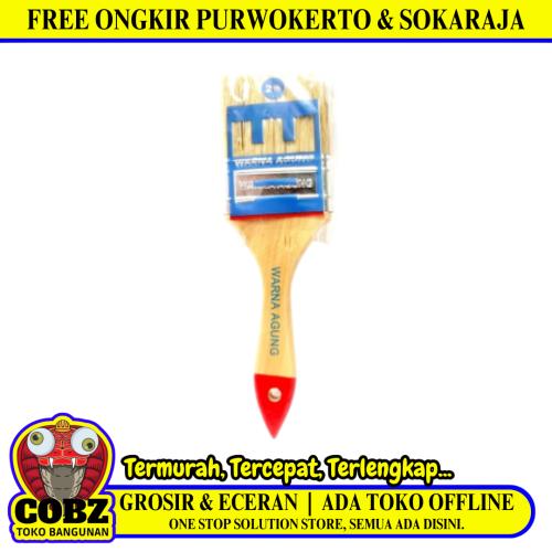 2 1/2 IN / WARNA AGUNG Kuas Cat Kayu Besi Air Acrylic Paint Brush