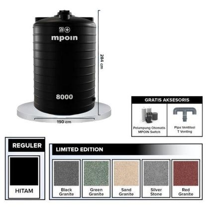 7380 L / M POIN + WAVE G 8000 Water Torrent PVC Red Granite + Acc Set