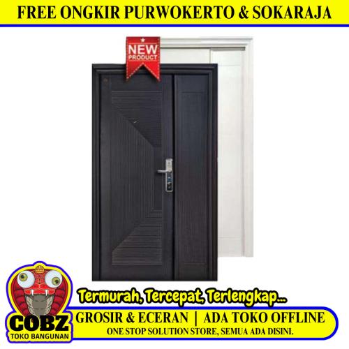 5 CM x 120 CM x 210 CM / FORTRESS FORT 120.18 MOM & SON Pintu Kamar Mandi Baja Coklat Set