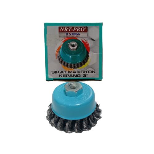 3 IN / NRT-PRO Sikat Kawat Mangkok Stainless Pembersih Karat Kerak