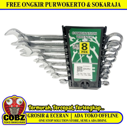 6 MM - 22 MM / SUPERMAN Kunci Ring Pas Kombinasi Combination 8 Pcs Set