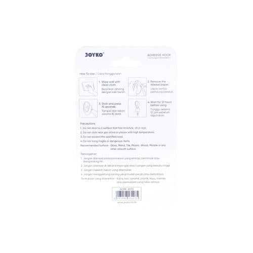 JOYKO ADHK-3070 Kapstok Cantel Gantungan Baju Dinding Mini PVC Set