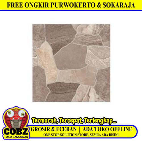 40 CM x 40 CM / ASIA OSLO Keramik Lantai Teras Garasi Matte Brown Dus