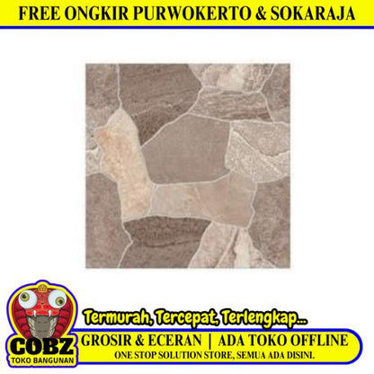 40 CM x 40 CM / ASIA OSLO Keramik Lantai Teras Garasi Matte Brown Dus