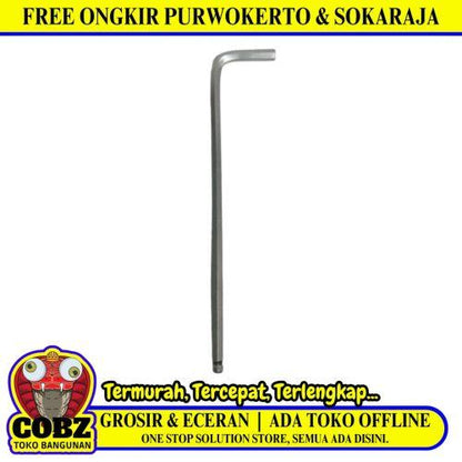 6 MM / TM Kunci L Hexagon Wrench Screw Panjang Silver