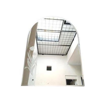 50 CM x 70 CM / DIAMOND Cermin Wastafel Kaca Kamar Mandi Setengah Lingkaran Motif Set