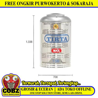 522 L / TIRTA T 500 TK Water Torrent Tangki Air Stainless Penyangga + Acc Set