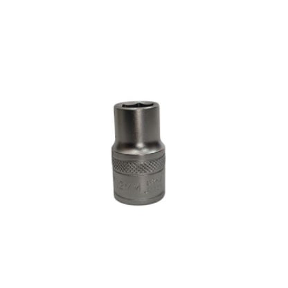 6 PT x 1/2 IN x 12 MM / TM Mata Kunci Sok Shock Socket Silver