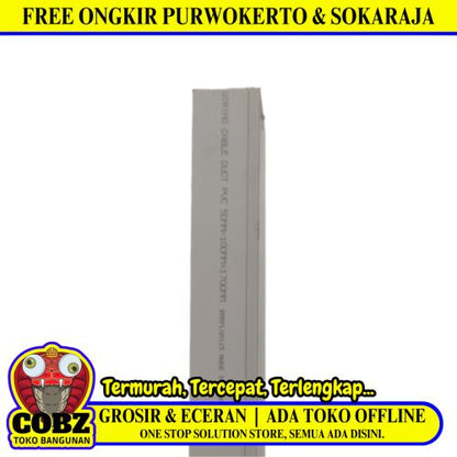 50 MM x 100 MM x 1.7 M / NISO Kabel Dak Ducting Trunking Protector Putih Batang