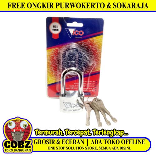 40 MM / VICO Gembok Pintu Pagar Padlock Anti Maling Leher Panjang