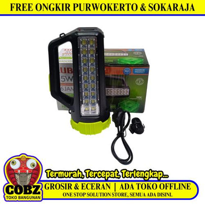 5 WATT + 1 WATT 18 SMD / LUBY 2687 Senter LED Charge Kabel + Lampu Meja