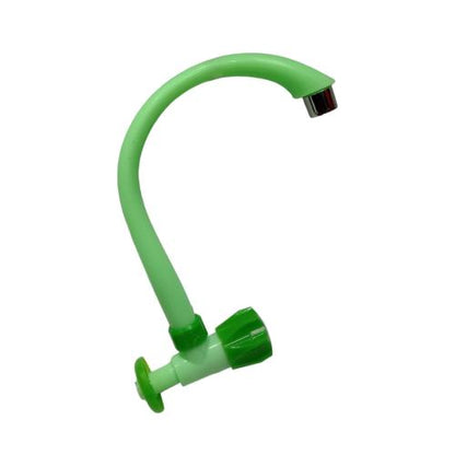 1/2 IN / CAB Kran Angsa Putar Sink Bak Cuci Piring Tembok Plastik Hijau PVC