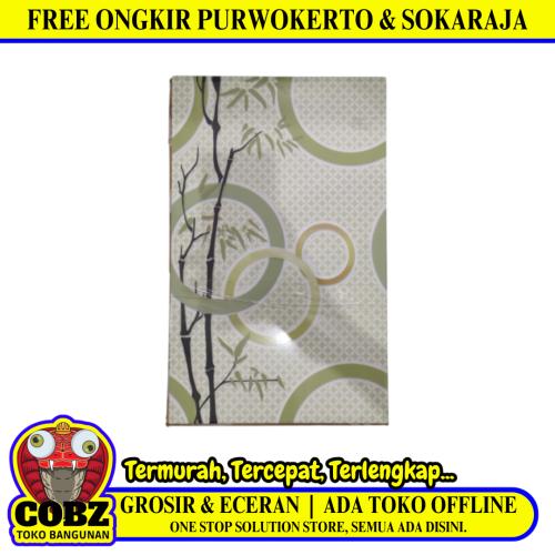 25 CM x 40 CM / UNO OPAL Keramik Dinding Kamar Mandi Glossy Green Dus