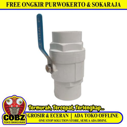 2 IN / CISAL Stop Kran Polos Ball Valve Engkol Plastik PVC