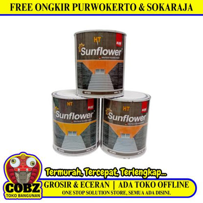 1 KG / SUNFLOWER GLOSSY Cat Batu Alam Marka Jalan Aspal Kaleng