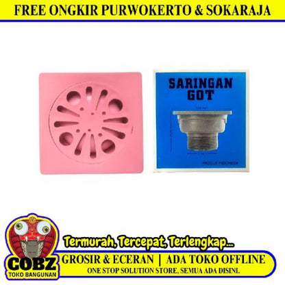 4 IN / GMP Saringan Got Leher Panjang Floor Drain Plastik PVC Pink Pcs