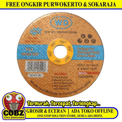 4 IN / WD Metal Grinding Mata Gerinda Potong Cutting Besi Baja