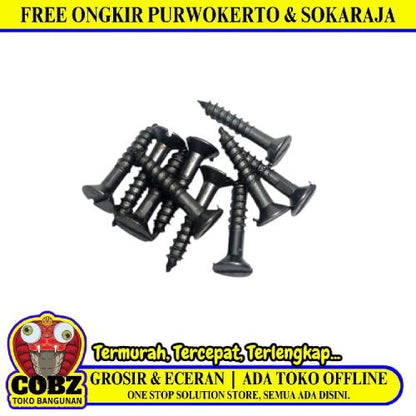 5/8 IN / TM Sekrup Baut Kayu Kepala Rata Minus Wood Screw Ecer Biji