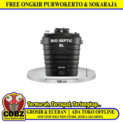 800 L / M POIN + BIO PLUS BST-80 Septic Tank Sepiteng Tangki PVC Hitam Set