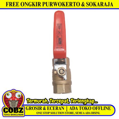 3/4 IN / IGM Stop Kran Drat Dalam Ball Valve Engkol Kuningan
