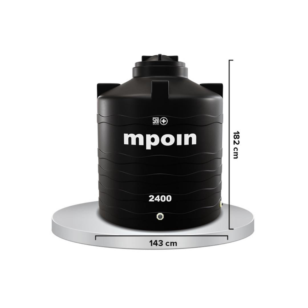 2336 L  / M POIN + WAVE W 2400 Water Torrent Tangki Tandon Air PVC Hitam + Acc Set