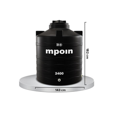 2336 L  / M POIN + WAVE W 2400 Water Torrent Tangki Tandon Air PVC Hitam + Acc Set