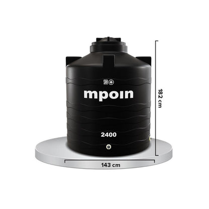 2336 L  / M POIN + WAVE W 2400 Water Torrent Tangki Tandon Air PVC Hitam + Acc Set