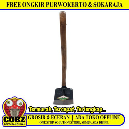 JAGO 555 Mata Pacul Cangkul Tani Kebun Tanaman Baja Plus Gagang Kayu Set