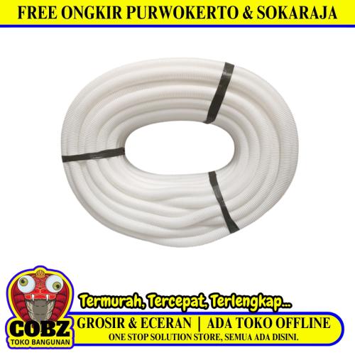 3/4 IN x 50 M / TM Selang PVC Fleksibel Kabel Pembuangan Air AC Putih Roll