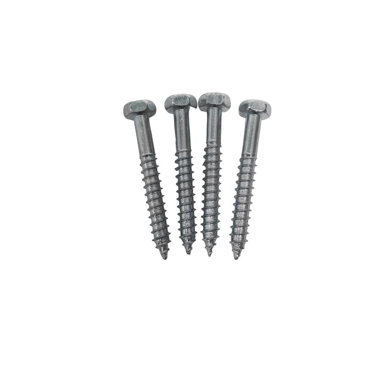 1/4 IN x 2 IN / TM Deskrup Hex Lag Desc Screw Galvanis Putih Biji