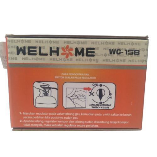 WELHOME Regulator Kepala Tabung Gas LPG Tekanan Rendah + Meteran