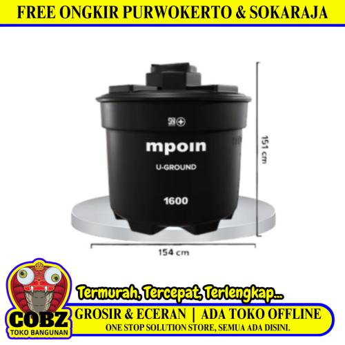 1600 L / MPOIN + UGROUNDUG1600 Water Torrent Tangki Tandon Air PVC Silver Stone + Acc Set