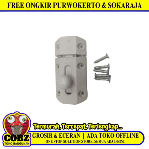 2 IN / COBZ 02 Grendel Kunci Slot Pintu Jendela Plastik PVC