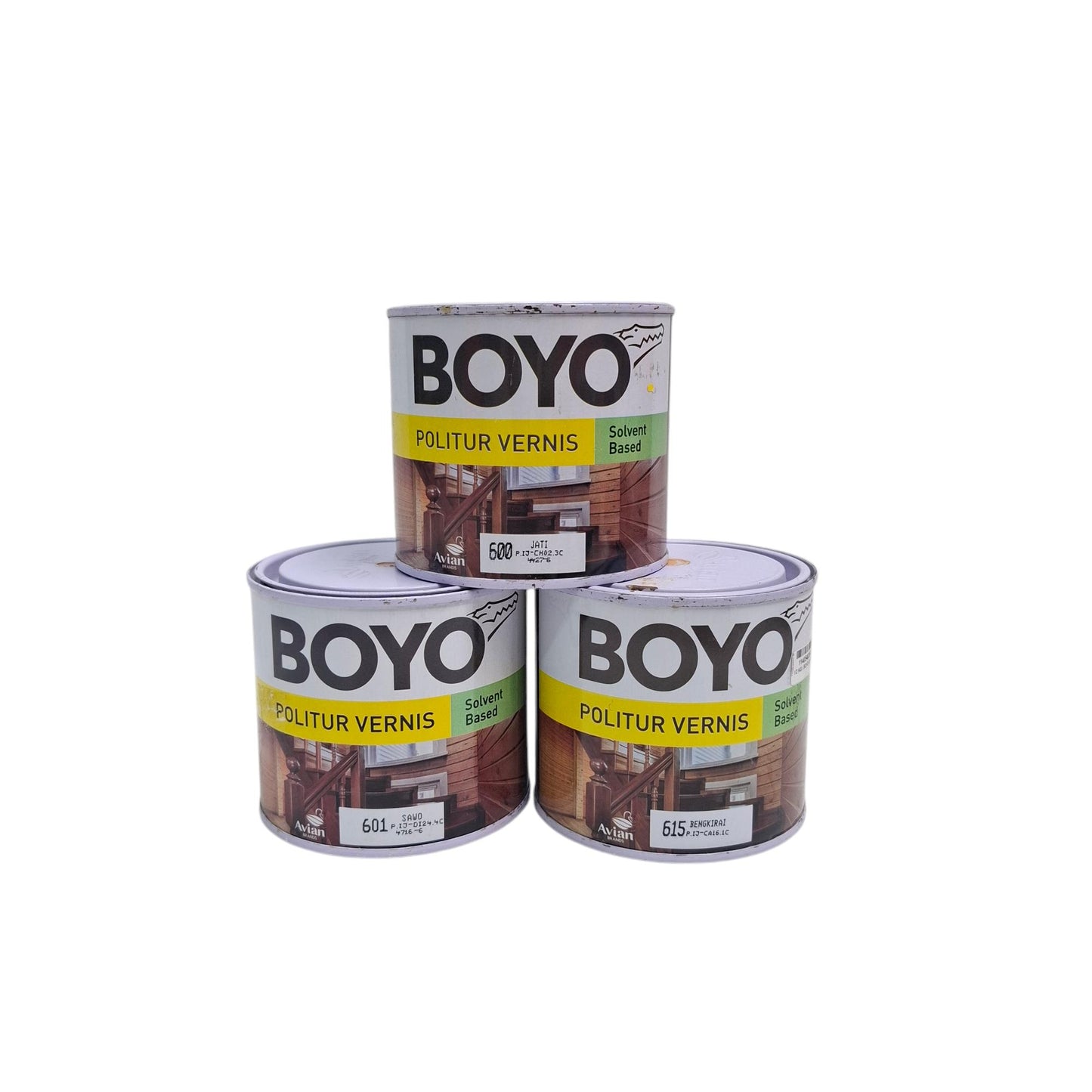 1/2 KG / BOYO Cat Plitur Kayu Wood Stain Oil Based Paint Kaleng