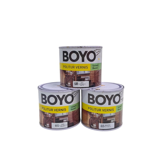 1/2 KG / BOYO Cat Plitur Kayu Wood Stain Oil Based Paint Kaleng
