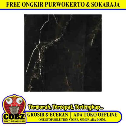 80 CM x 80 CM / SERENITY COSMIC NERO Granit Lantai Rumah Glossy Dus