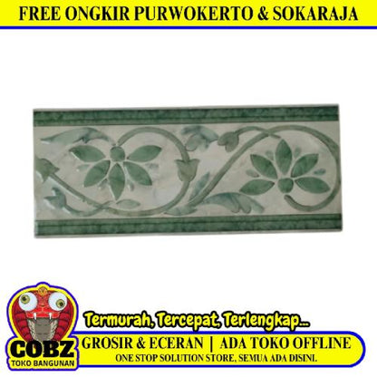 16.5 CM x 40 CM / COBZ VENUS List Keramik Dinding Kamar Mandi Green Lembar