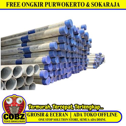 3 IN x 6 M / TM MEDIUM B Chrome Pipa Pralon Paralon Besi Batang