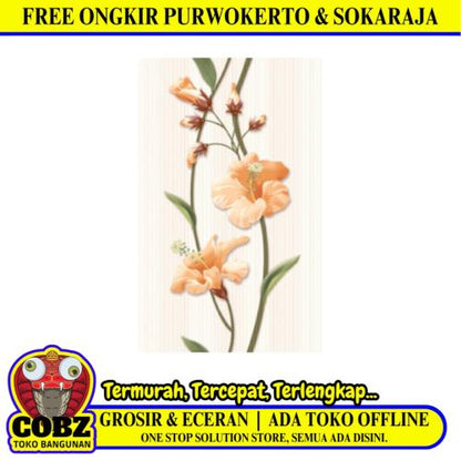 25 CM x 40 CM / UNO VALENTINO Keramik Dinding Kamar Mandi Glossy Beige Dus