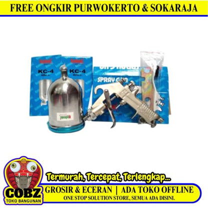 400 CC / KODENKI F 75G Spray Gun Tabung Atas Spet  Cat Semprot Kompresor