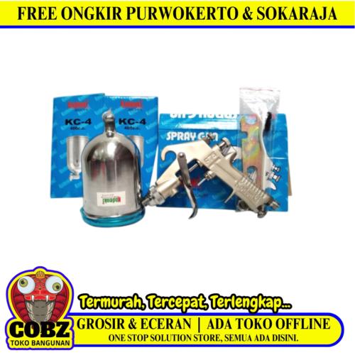 400 CC / KODENKI F 75G Spray Gun Tabung Atas Spet  Cat Semprot Kompresor